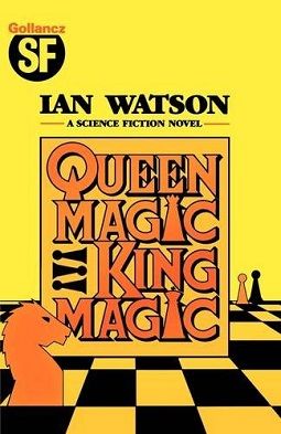 Book cover featuring a flat yellow and orange design with stylised images of a knight and two pawns