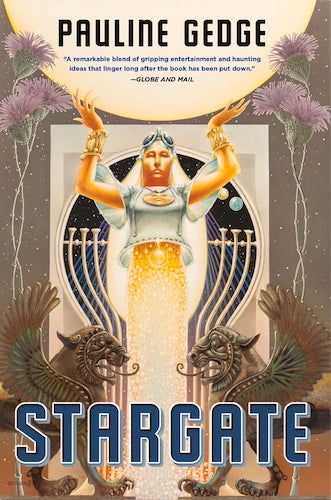 Book cover depicting a glowing woman holding up a solar orb, flanked by two metallic griffon figures. Overall it has a vaguely Egyptian or Mesopotamian vibe.